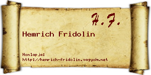 Hemrich Fridolin névjegykártya